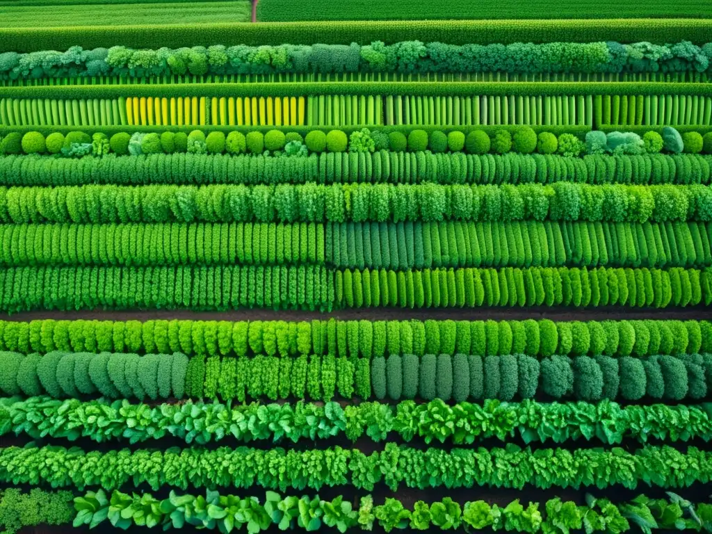 Una impresionante imagen en 8k muestra un exuberante huerto de vegetales