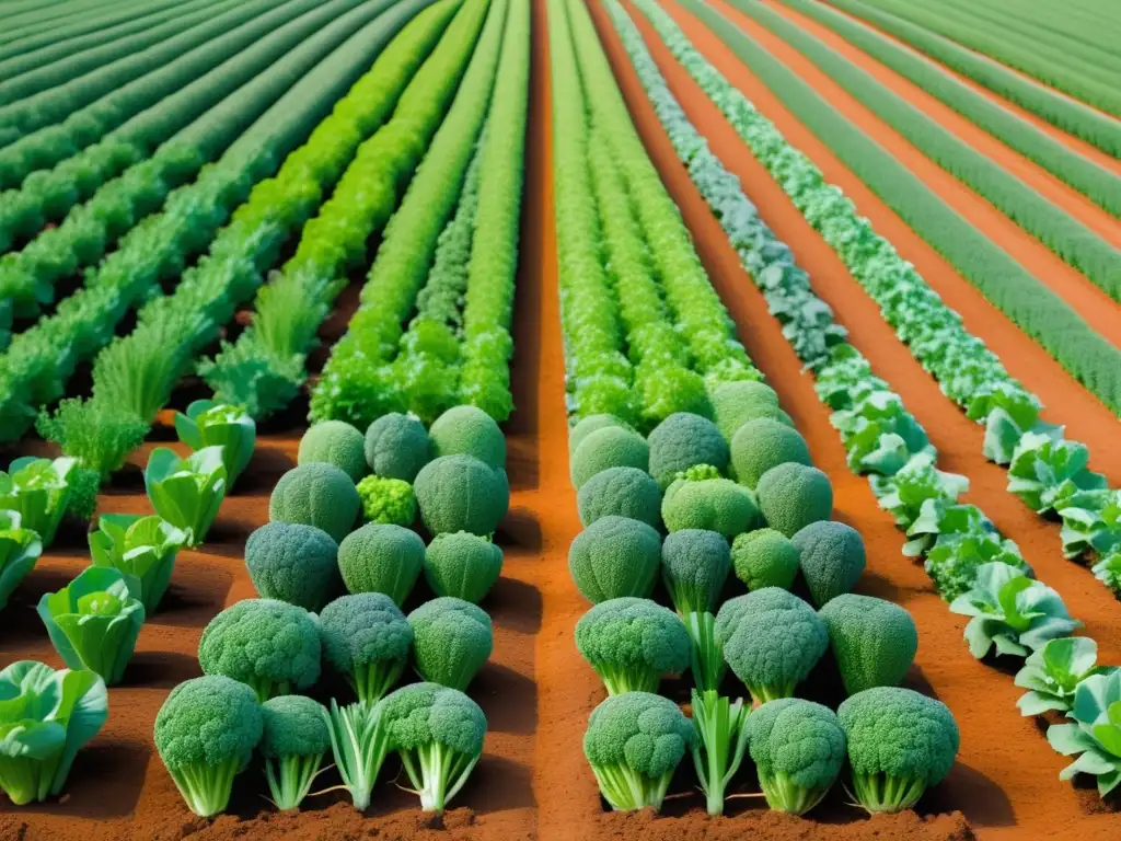 Jardín vibrante de verduras: orgánicas vs