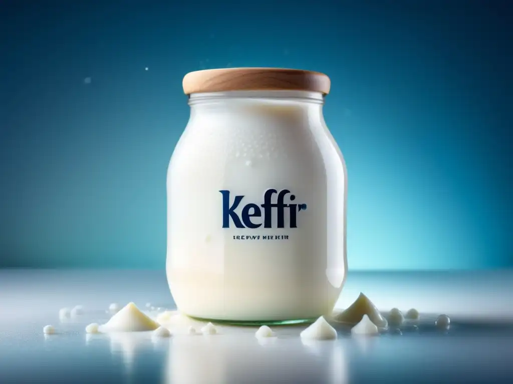 Kéfir blanco cremoso con gotas de leche suspendidas en el aire: ¿Cómo se hace el kéfir y por qué es tan saludable?