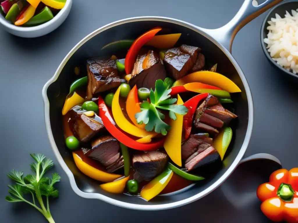 Skillet con lomo saltado: La Carne de Res: Un Ingrediente Básico con Mil Posibilidades