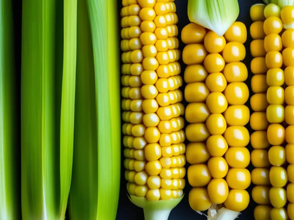 Maíz en la cocina latinoamericana: una imagen minimalista y abstracta que muestra la belleza y diversidad del maíz en la gastronomía latinoamericana