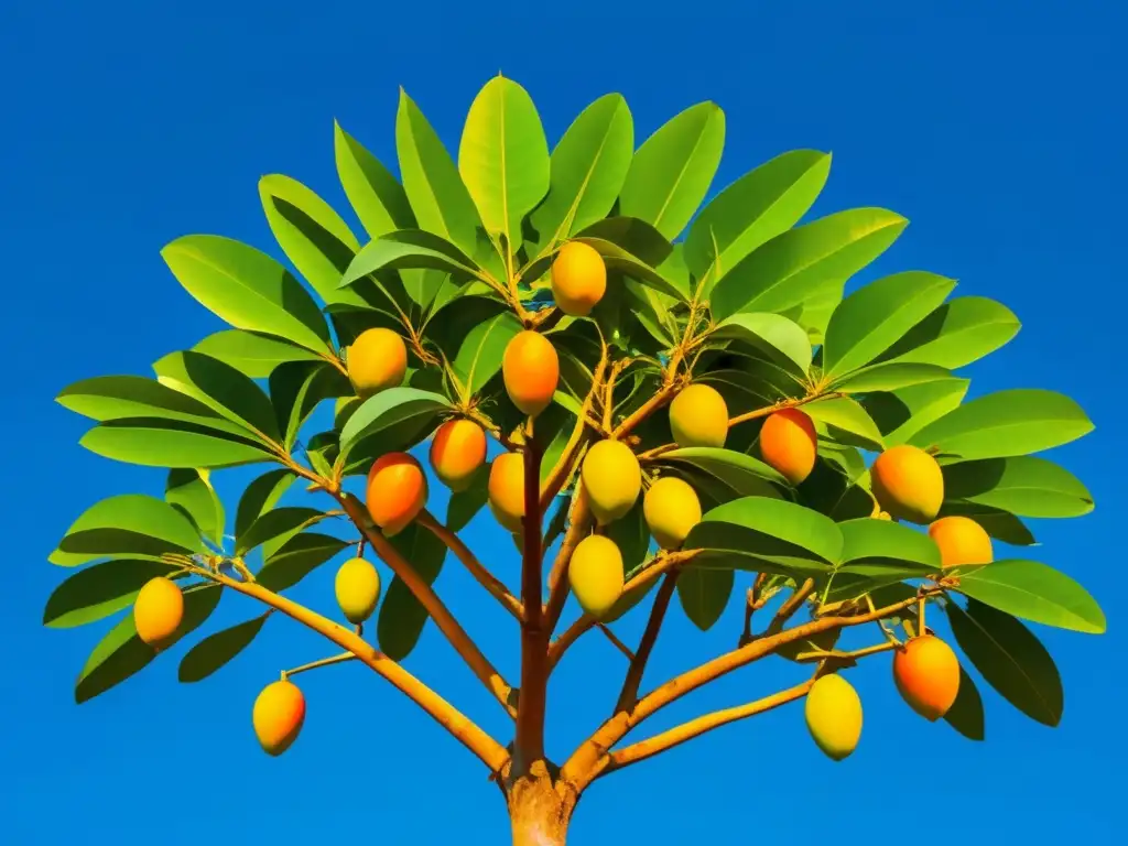 Imagen abstracta de un vibrante árbol de mango en el Festival del Mango en India