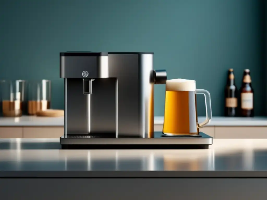 Máquina de cerveza casera minimalista y abstracta