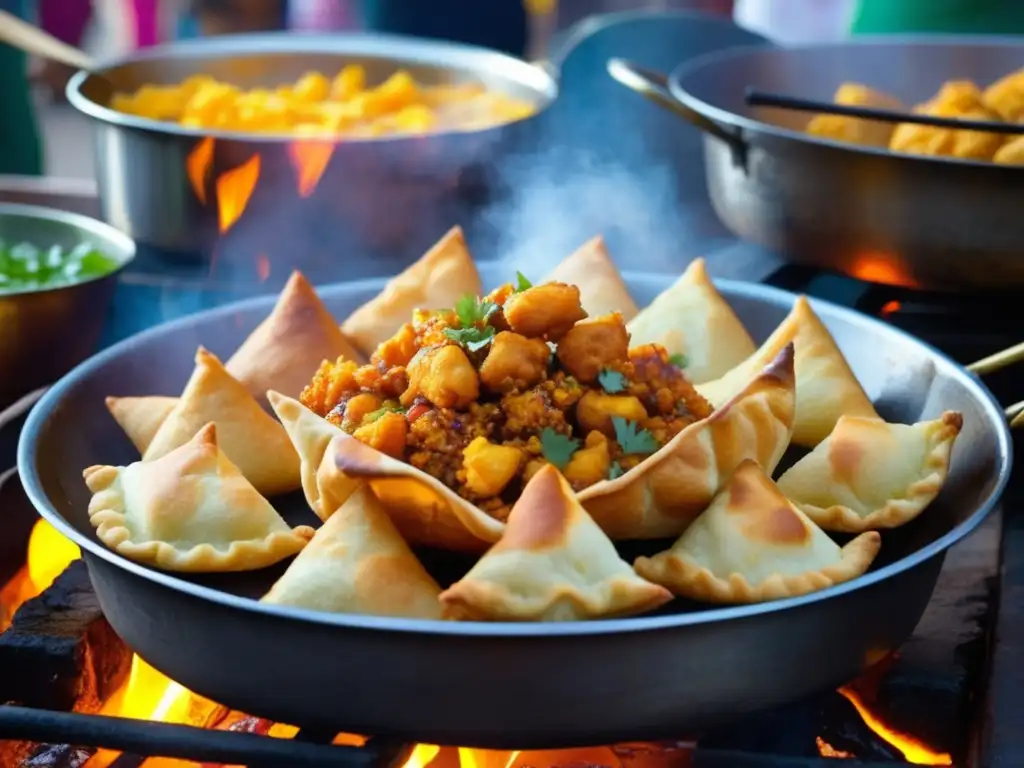 Comida callejera India: sabores y colores en un mercado vibrante