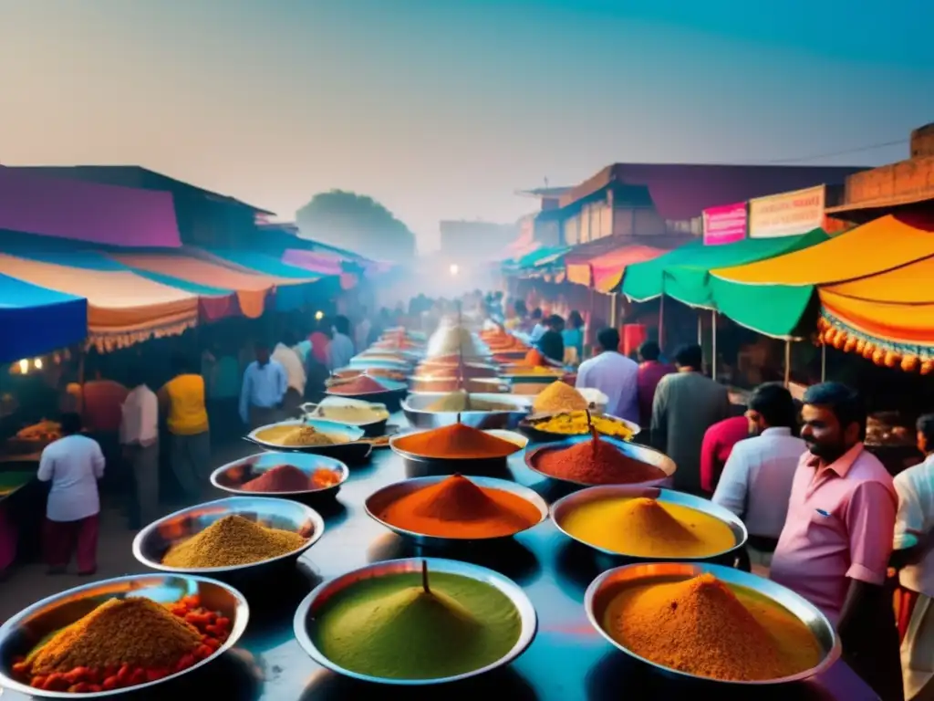 Los sabores de la India: comida callejera vibrante en un mercado bullicioso