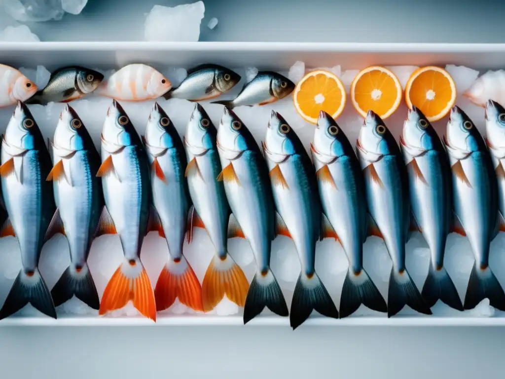 Un vibrante mercado de mariscos en una ciudad asiática, resaltando la influencia gastronómica de los mariscos en Asia