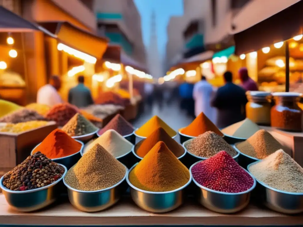 Los sabores ocultos de la comida callejera en Egipto: mercado egipcio al atardecer