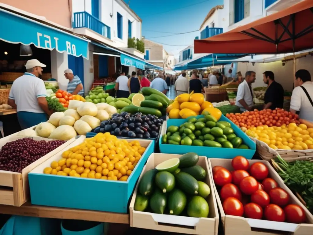 Comida callejera en Grecia: mercado vibrante y colorido con delicias culinarias