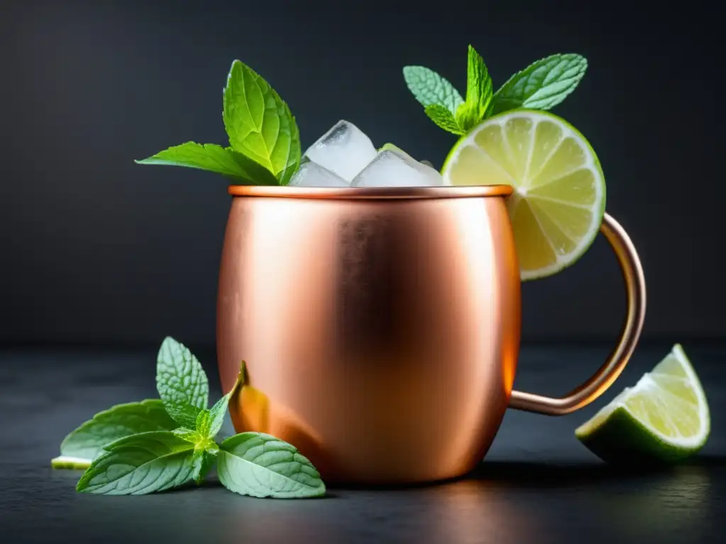 El Cóctel Moscow Mule: Un Clásico con un Toque Picante en una Imagen Detallada de 8k