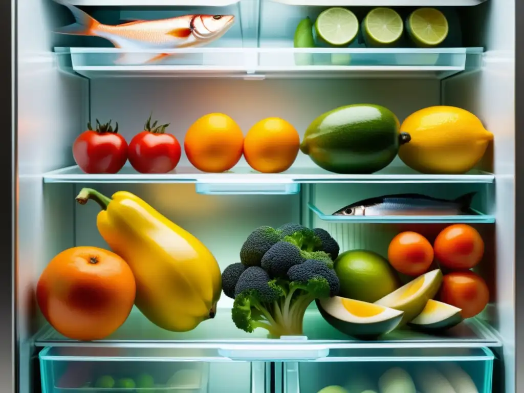 Interior de refrigerador: Organización eficiente y conservación de alimentos a baja temperatura