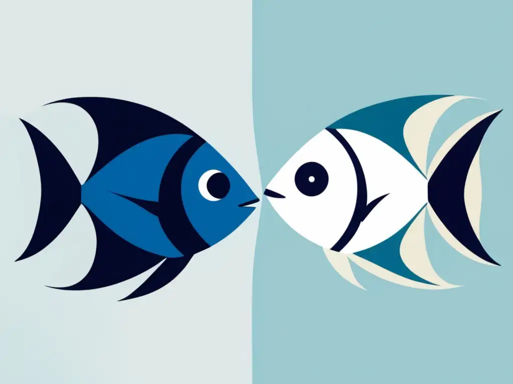 Pescados azules vs Pescados blancos: Diferencias en imagen minimalista y abstracta