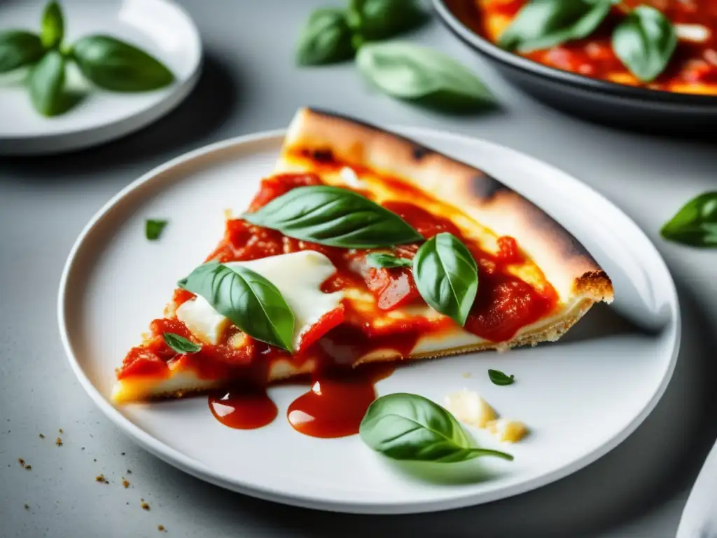 Pizza margherita: deliciosa y vibrante con mozzarella, salsa de tomate y albahaca fresca