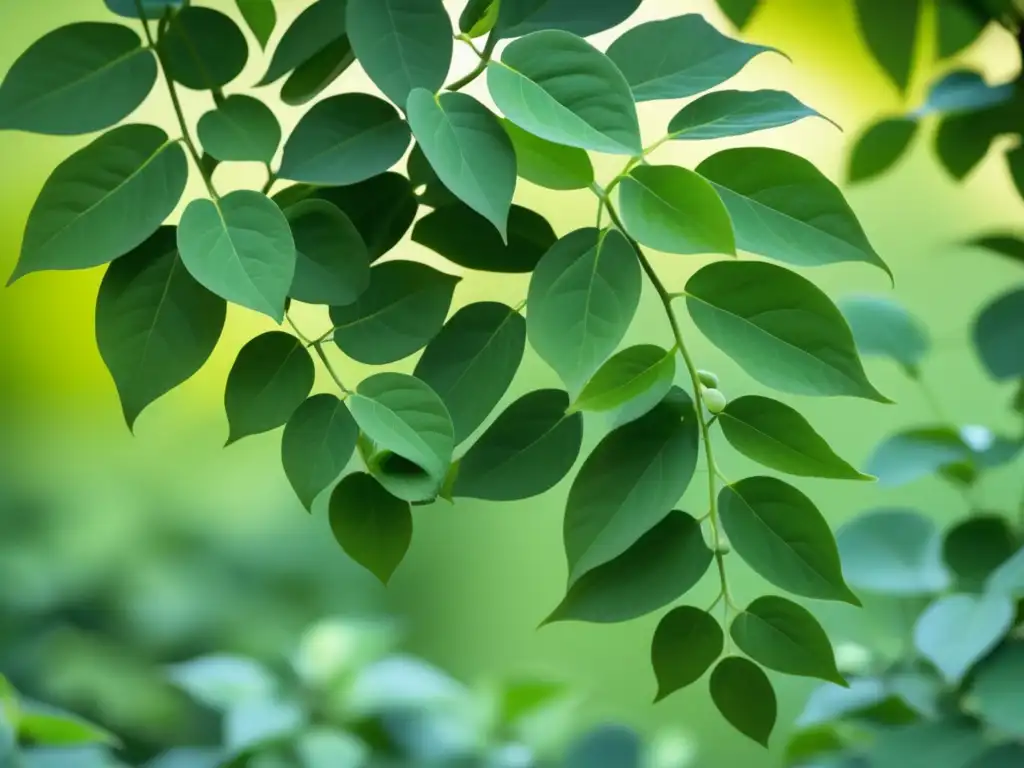 Planta de pocha verde vibrante con delicados tallos trepadores