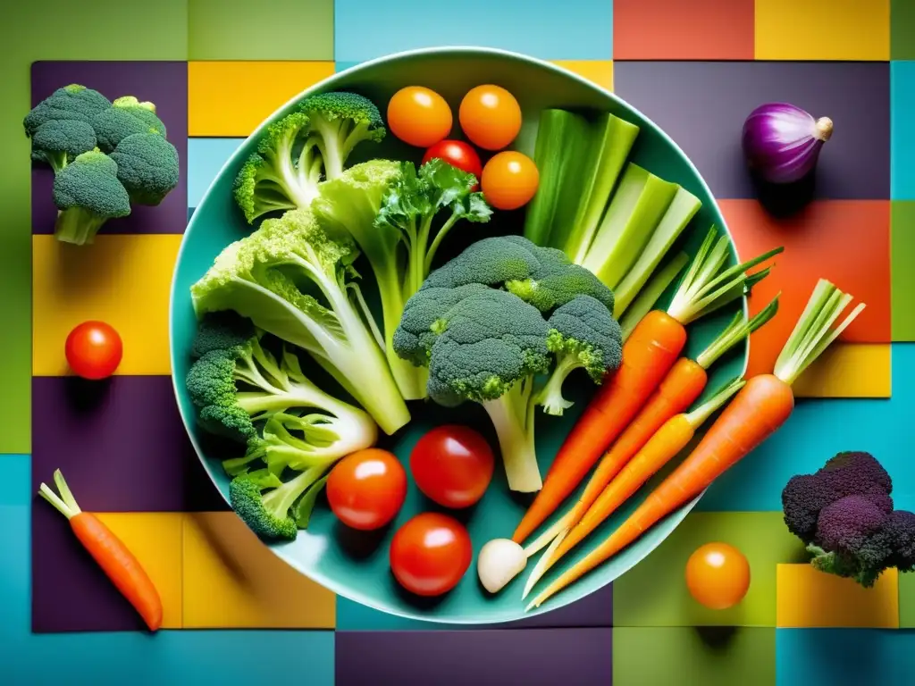 Plato de verduras creativas para niños: Ideas de dieta coloridas y nutritivas