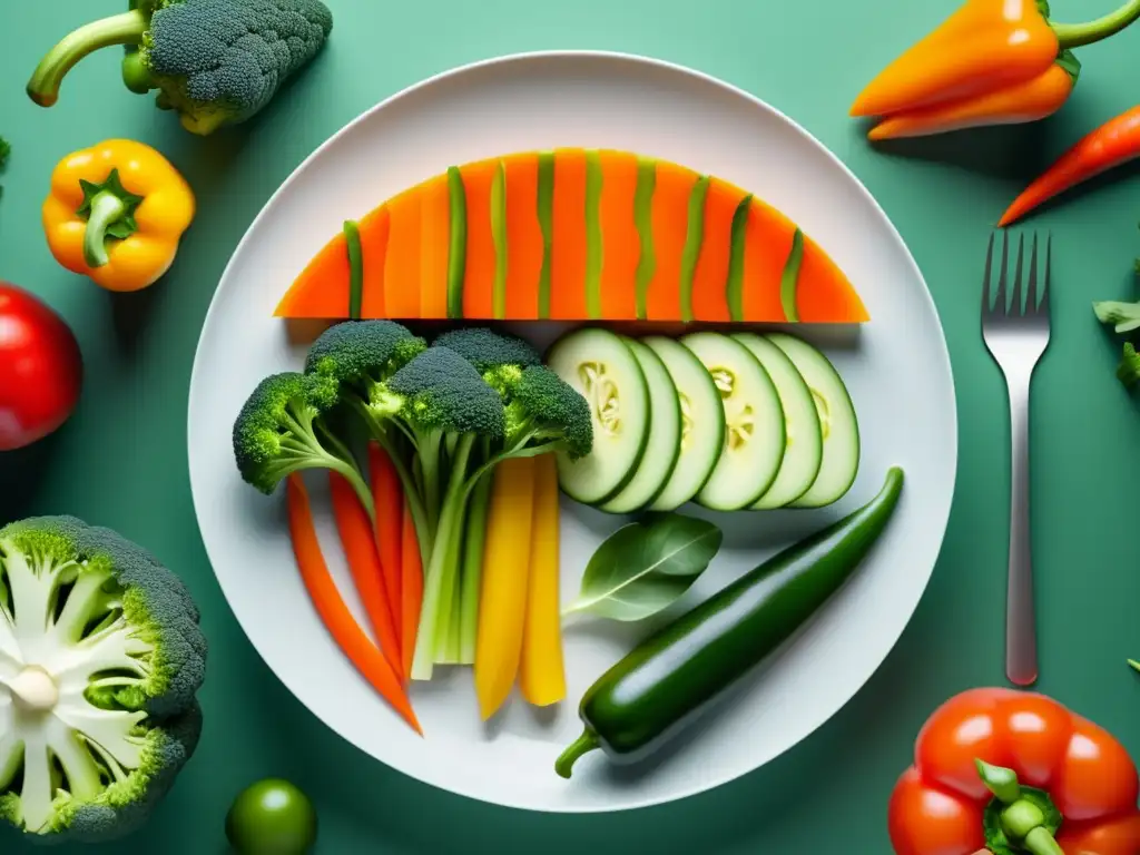 Plato de comida vibrante con vegetales frescos y saludables - Guía definitiva para alergia al marisco