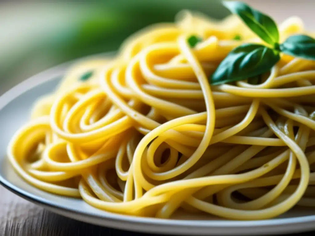 Plato de pasta en la cocina mediterránea, con spaghetti al dente, aceite de oliva y vapor