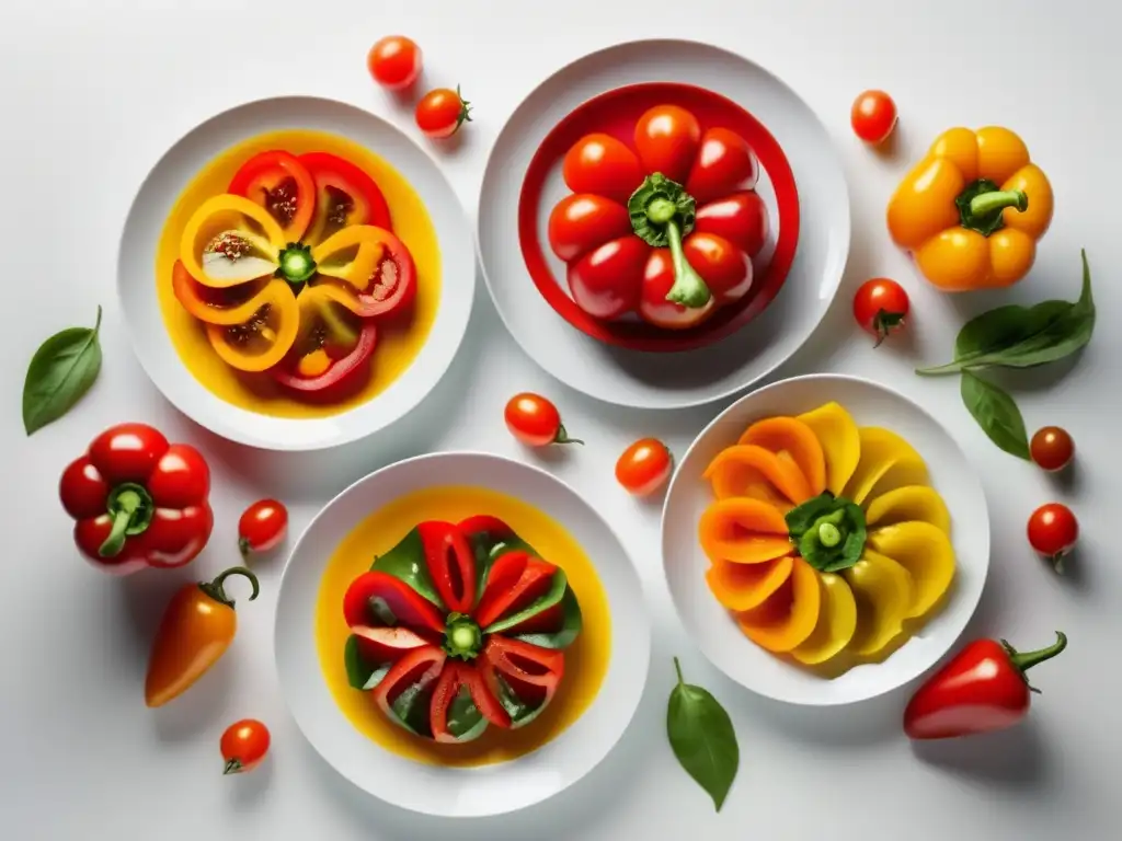 La Cocina Mediterránea: Vegetarianos se deleitarán con esta vibrante composición de tomates, pimientos y berenjenas