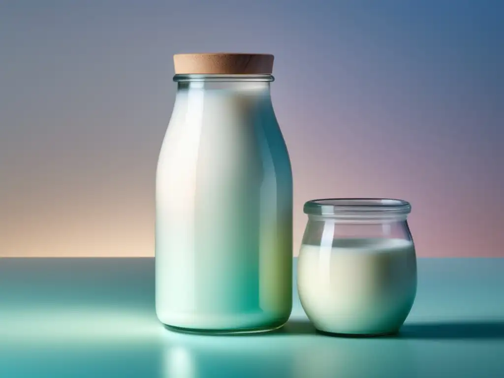 Los Secretos de la Conservación de Alimentos en Leche: Descúbrelos - Imagen de leche en botella hermética, representación minimalista y abstracta de la preservación de alimentos