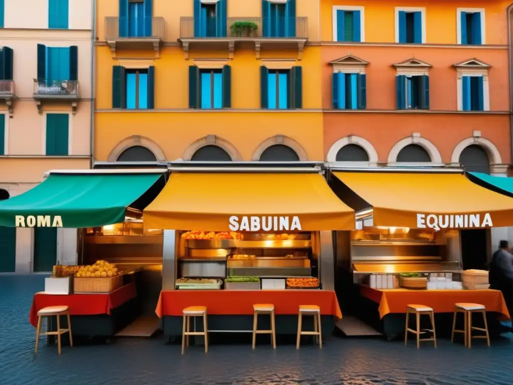 Escena callejera de comida en Roma: sabores, aromas y cultura italiana