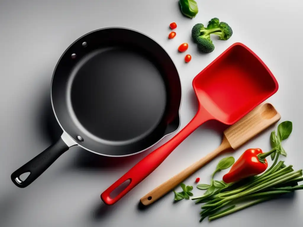 Silicona en la Cocina: Versátil y Duradera, Espátula Roja Antiadherente para Cocinar Vegetales Sauté