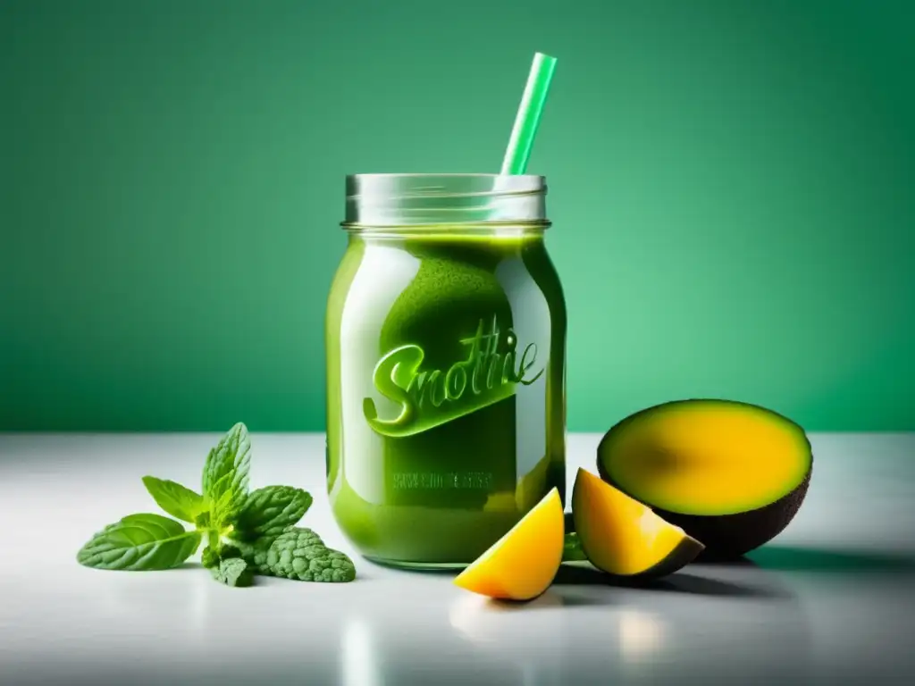 Comida vegana para deportistas: energía y nutrientes en un smoothie verde vibrante