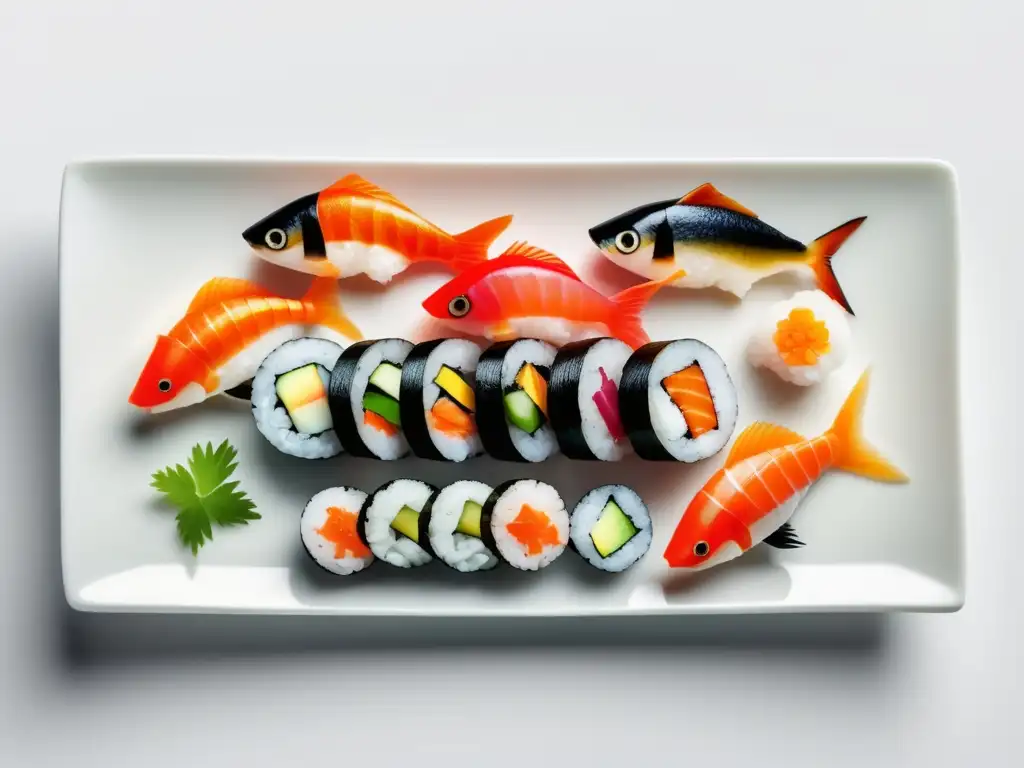 Sushi con pescado vibrante, elegante y artístico - elegir el pescado perfecto para sushi