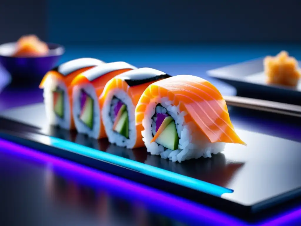 Descubriendo la Magia de las Máquinas de Hacer Sushi: Un sushi roll perfectamente elaborado por una elegante máquina sushimaker