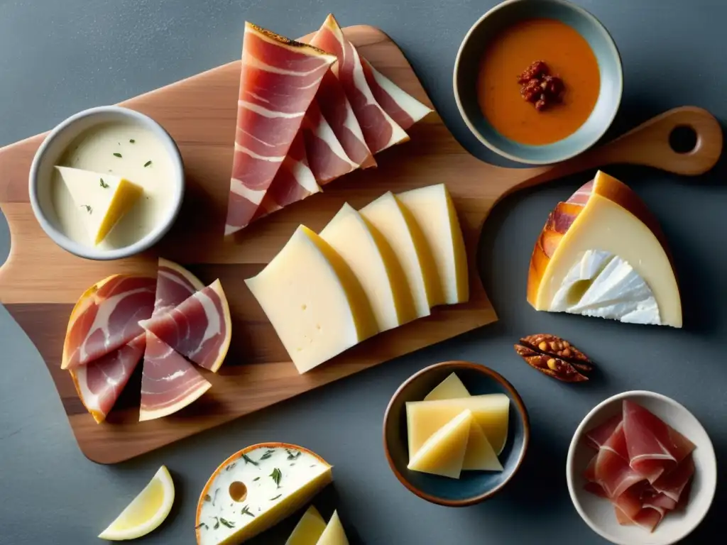 Tapas españolas: Bocados sabrosos y elegantes con Jamón ibérico, Queso manchego y Aceitunas