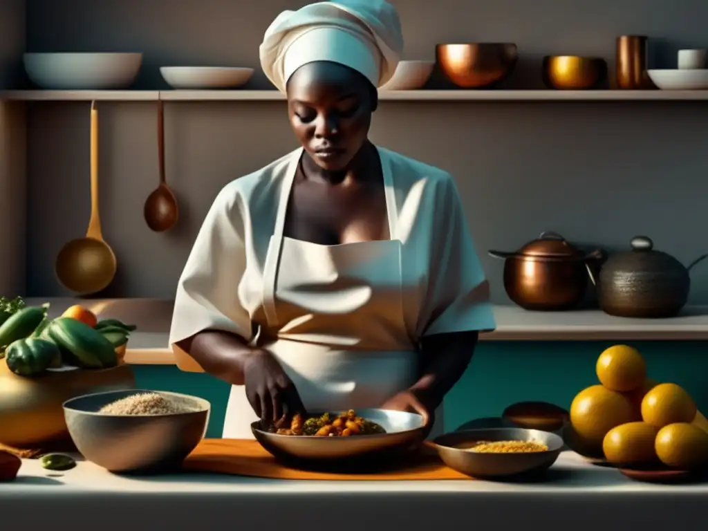 Técnicas Culinarias Únicas de la Cocina Africana en imagen abstracta (8k)