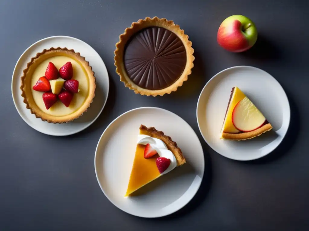 Postres clásicos: tarta de manzana, cheesecake de fresa y soufflé de chocolate