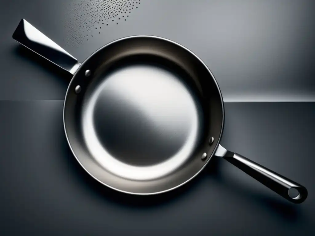 Utensilio de cocina de metal minimalista y abstracto resalta riesgos ocultos (110 caracteres)