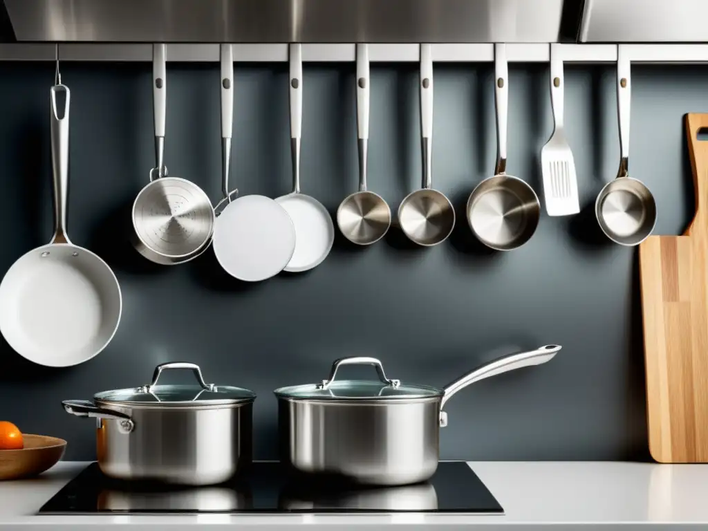 Los Beneficios Inesperados de los Utensilios de Cocina de Aluminio: Cocina moderna con utensilios de aluminio brillantes