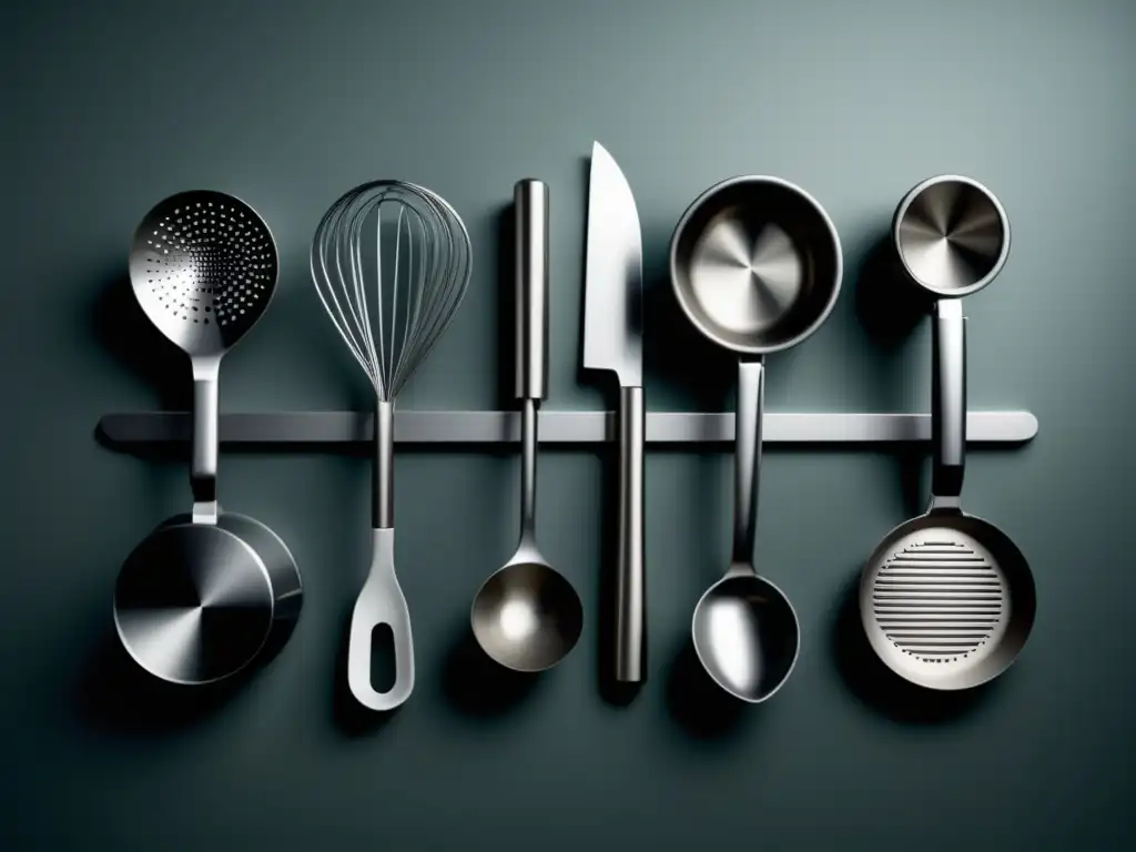 Utensilios y máquinas de cocina multifuncionales en una composición minimalista y elegante