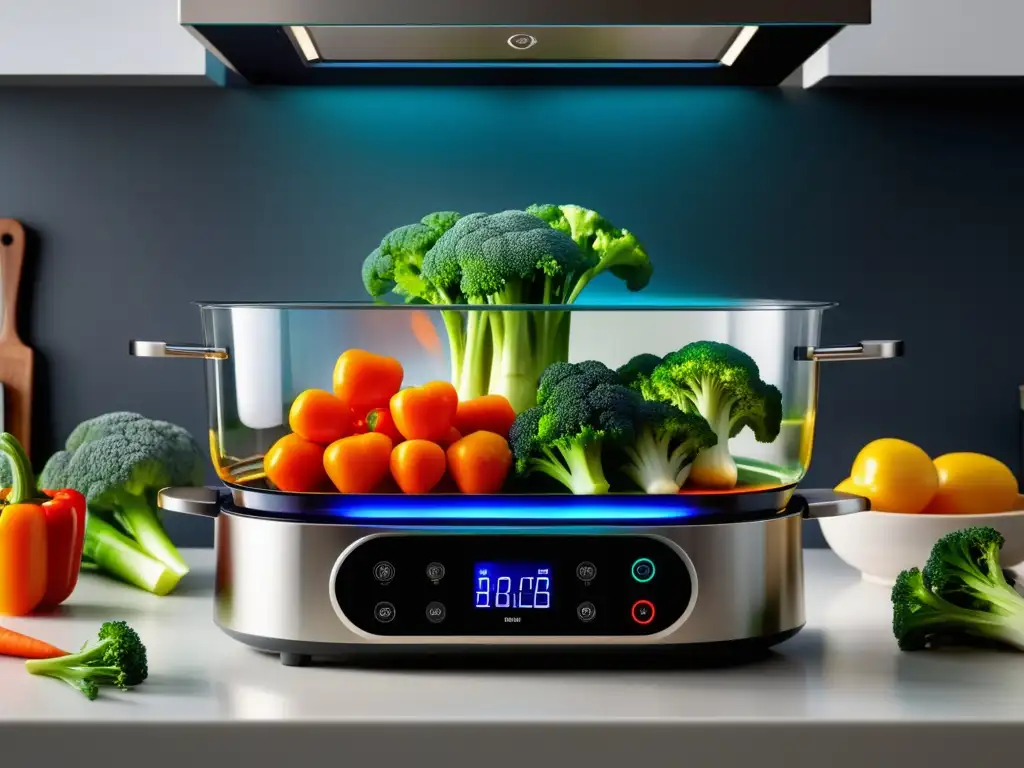 Vaporera eléctrica: Cocina saludable con vibrantes verduras