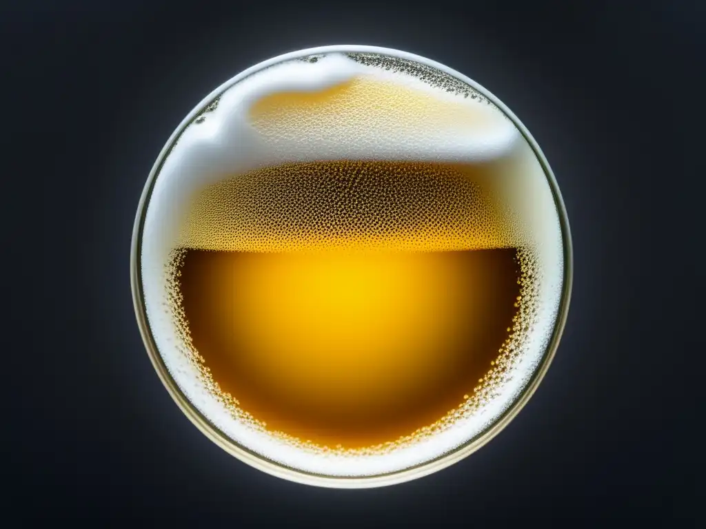 Pilsner: La cerveza que conquistó al mundo - Un vaso de cerveza Pilsner perfectamente servida, dorada y espumosa, en contraste con un fondo negro