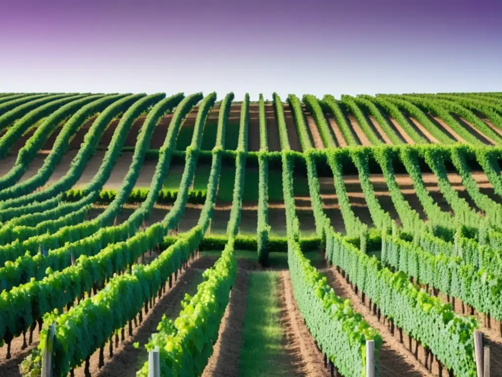 Los Vinos de Borgoña: Un Legado Vinícola Francés - Imagen minimalista y abstracta de un viñedo en Borgoña, Francia