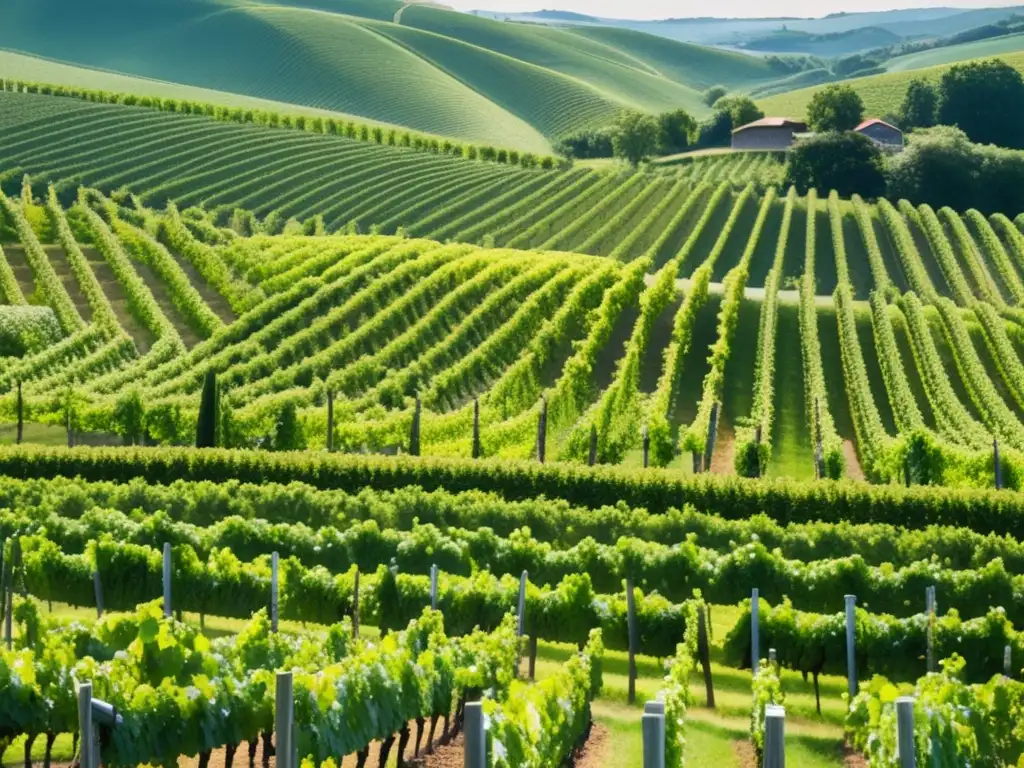 Vinos de Alemania: Un Mundo de Sabores por Explorar en una imagen de viñedo en Alemania, con colinas verdes cubiertas de vides