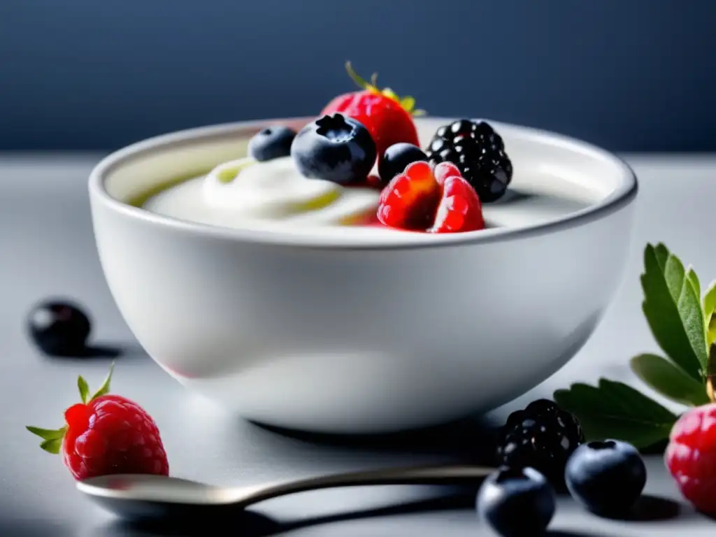 Yogur blanco con bayas: Propiedades Nutricionales del Yogur: Más que Probióticos